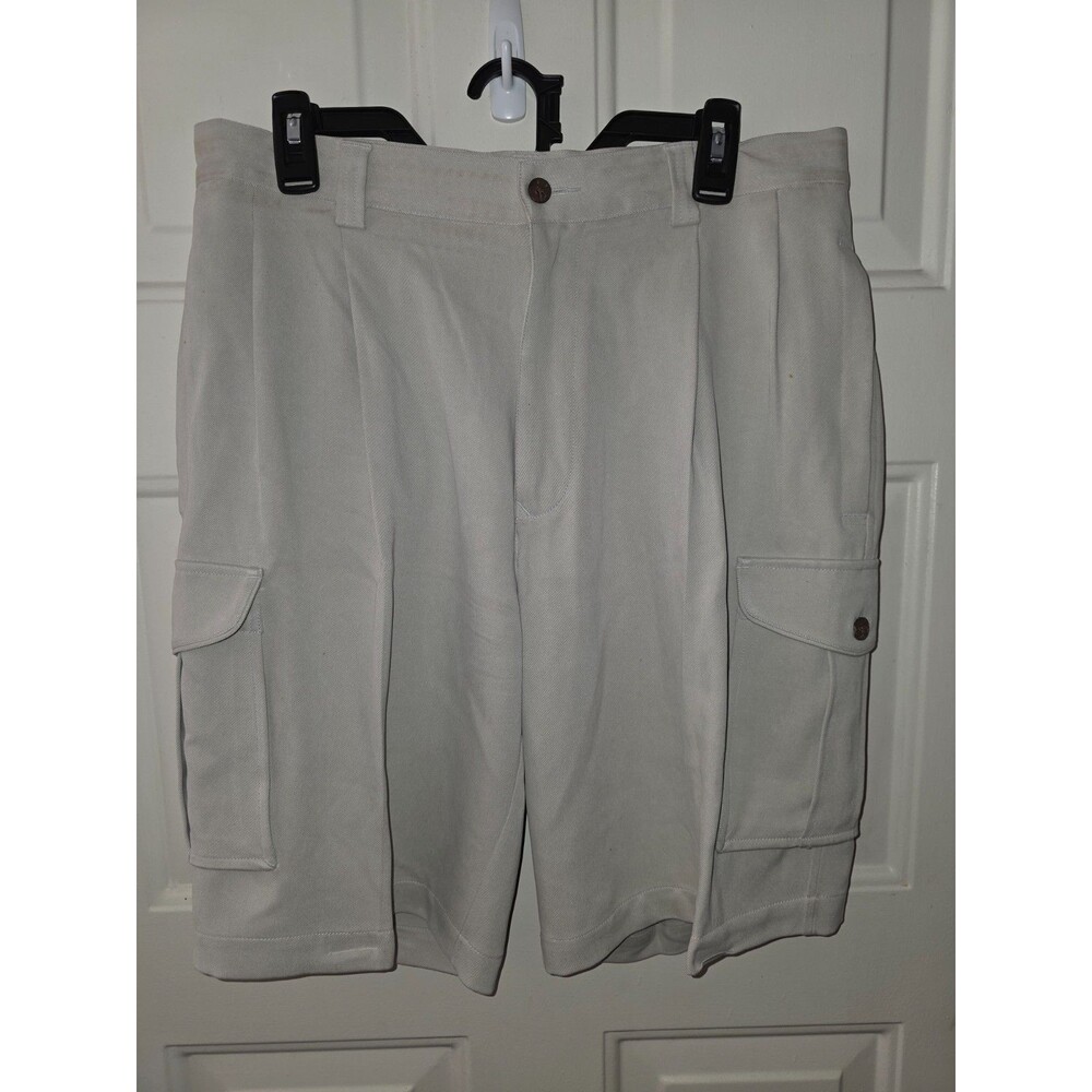 Tommy Bahama Mens Tan Size 33 Pleated Front Cargo Golf Shorts 100% Silk